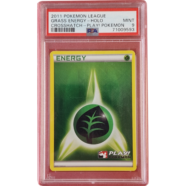 Grass Energy - Holo Crosshatch Play! pokemon PSA 9