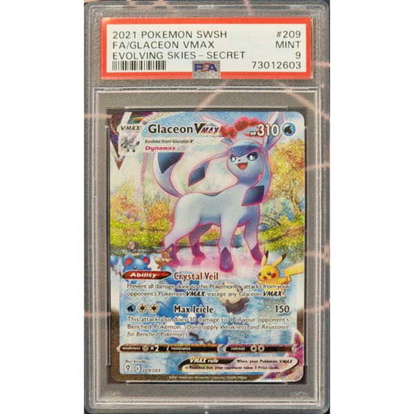 Glaceon Vmax - Evolving Skies - PSA 9