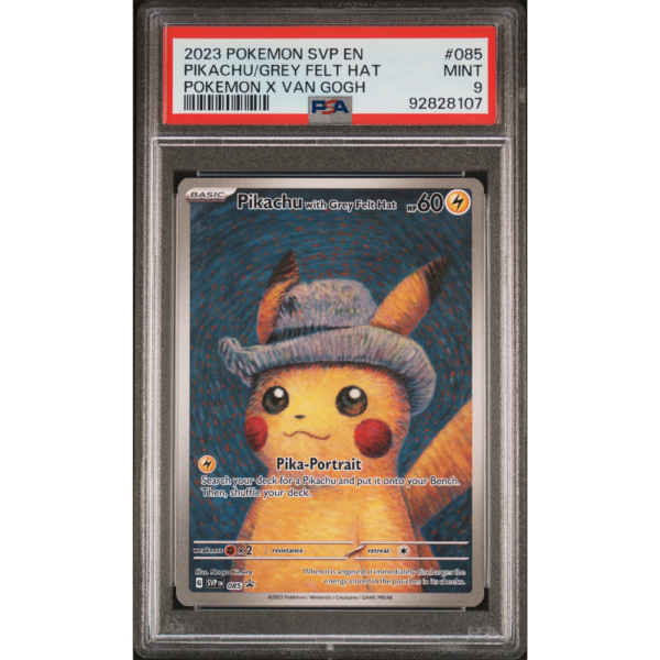 Pikachu Grey Felt Hat - Pokemon X Van Gogh - PSA 9