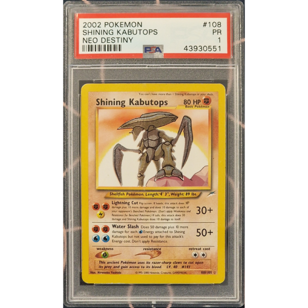 Shining Kabutops - Neo Destiny - PSA 1