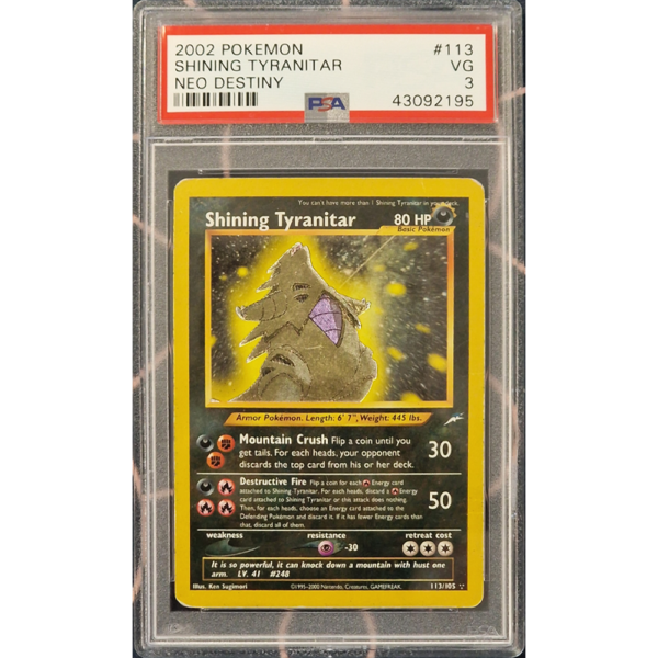 Shining Tyranitar - Neo Destiny - PSA 3