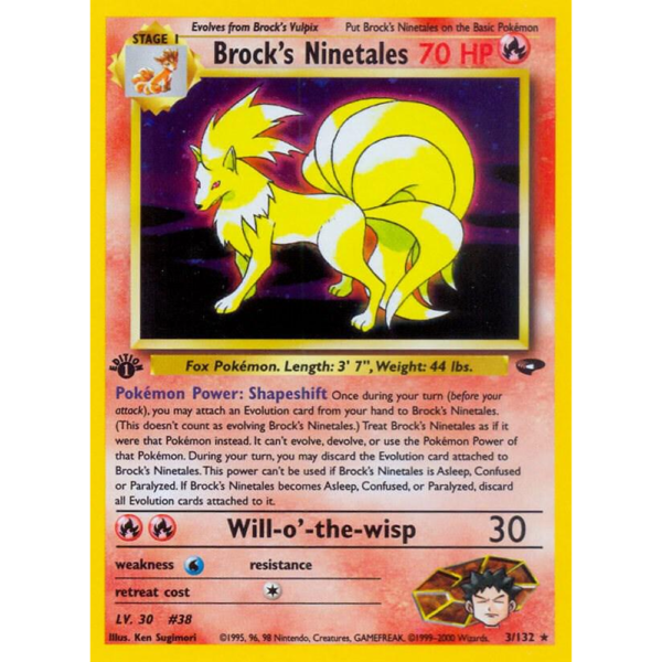 Brock's Ninetales - 1st Edition Gym Challenge - NM