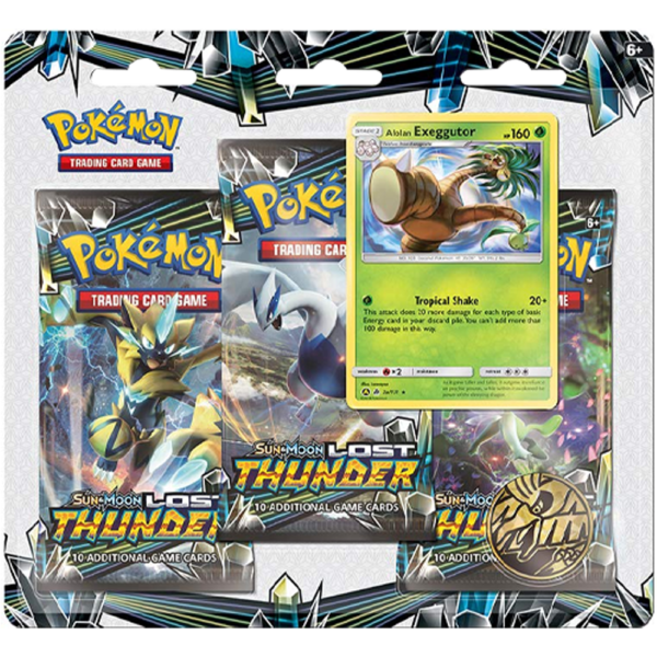 Sun & Moon Lost Thunder 3-Pack Blister - Alolan Exeggutor Promo