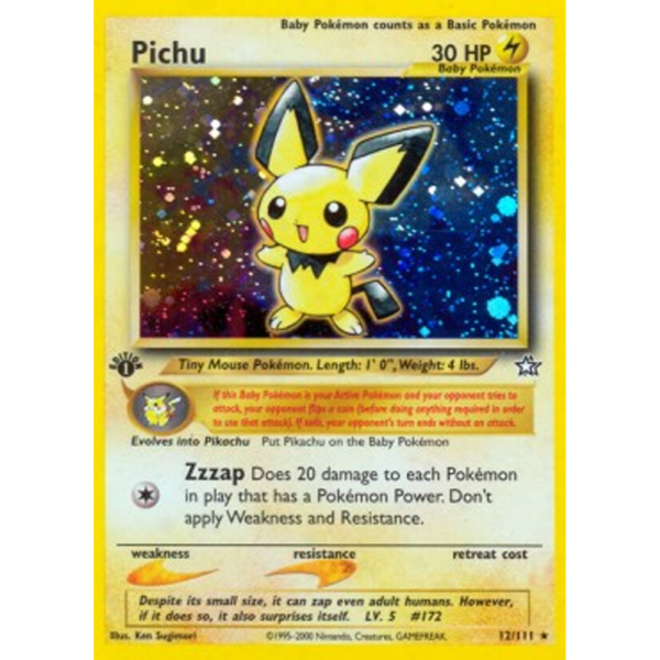 Pichu - 1st Ed Neo Genesis - Poor