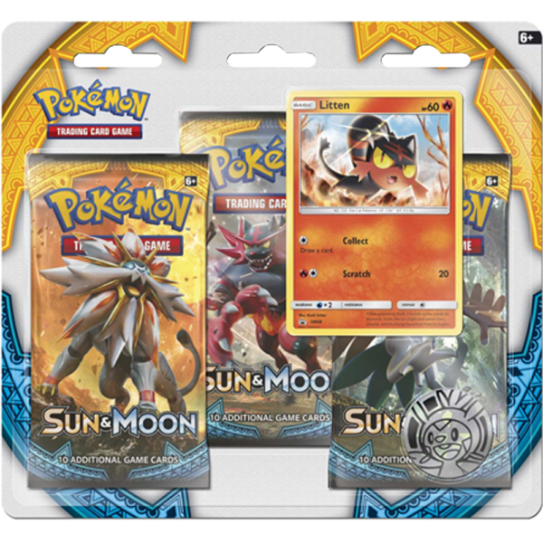 Sun & Moon Base 3-Pack Blister - Litten Promo