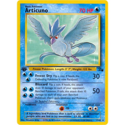 Articuno - 1st Edition Fossil NL - EXC