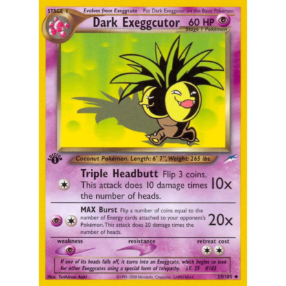 Dark Exeggutor - 1st Edition Neo Destiny - EXC