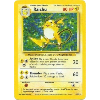 Raichu - Base Set - Poor