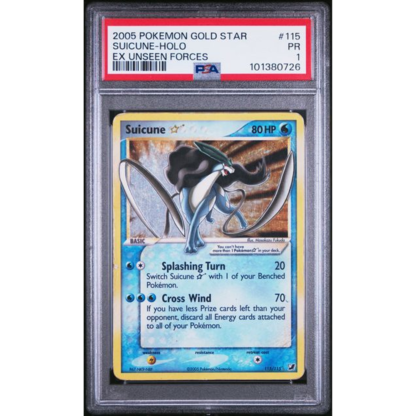 Suicune Gold Star - Unseen Forces - PSA 1