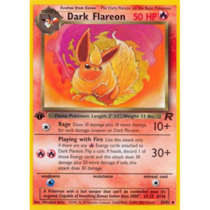 Dark Flareon - 1st Edition Team Rocket - Good