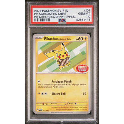 Pikachu Berkemeja Batik IN - SVP Promo - PSA 10