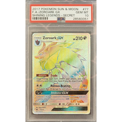 Zoroark GX - Shining Legends Secret - PSA 10